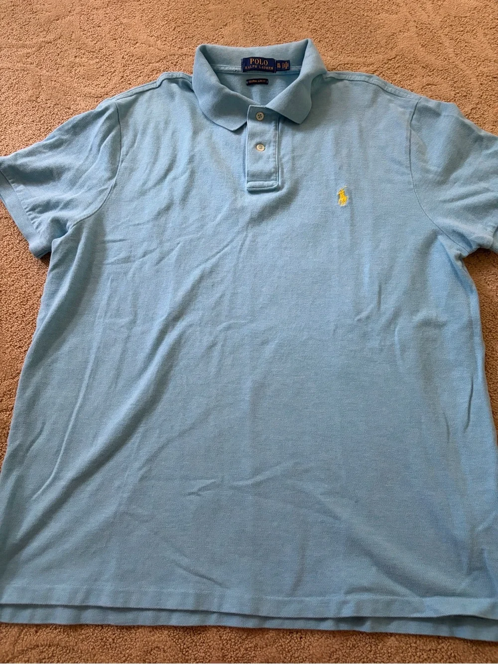 Polo by Ralph Lauren Light Blue Polo with Yellow Pony